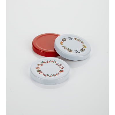 63mm White Twist-Off Cap With Fruit Pattern